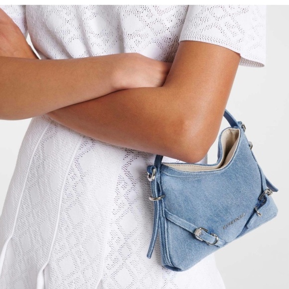 Givenchy Nano Voyou Tote Bag in Medium Blue Denim NWT - Picture 2 of 13